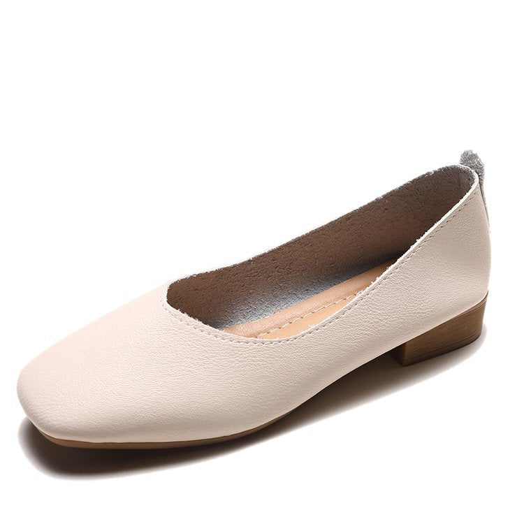 Damen elegante Ballerinas mit quadratischer Spitze und komfortablem Blockabsatz EB