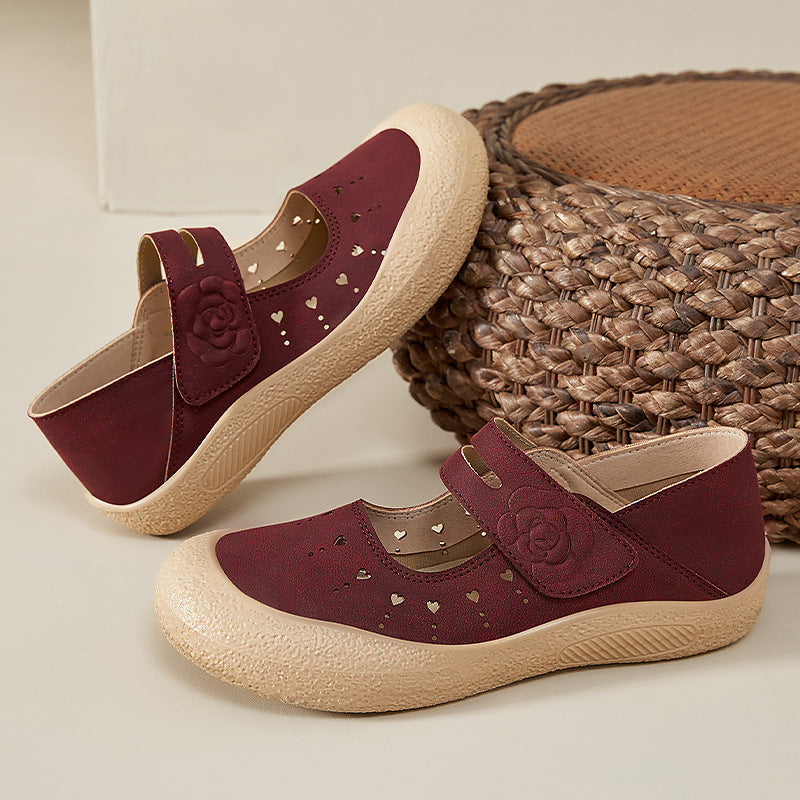 Damen Komfortable und stilvolle Ballerinaschuhe mit verstellbarem Riemen EB