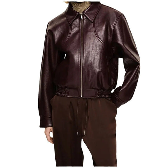 Damen Kunstlederjacke im sportlichen Schnitt mit zwei praktischen Taschen EB