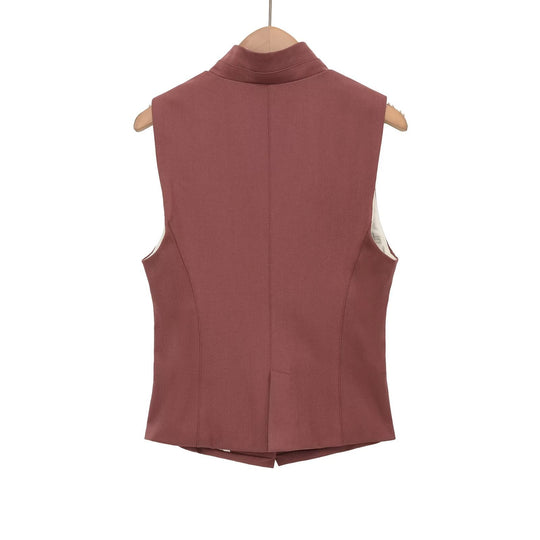 Damen elegante Weste mit schmalem Kragen EB