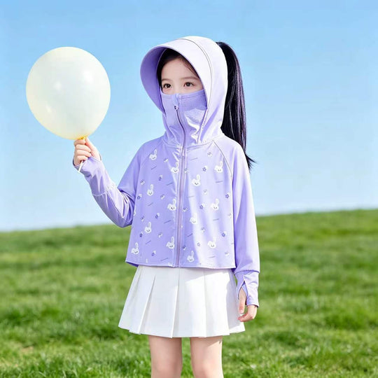 Mädchen multifunktionale Sonnenjacke mit Kapuze EB
