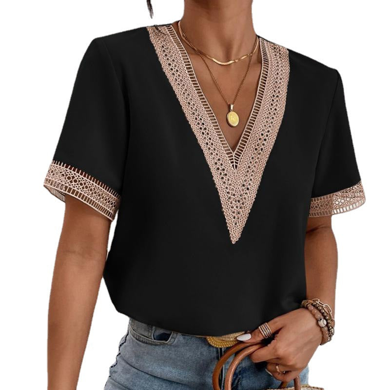 Damen Tunika mit luxuriösem Spitzenbesatz EB