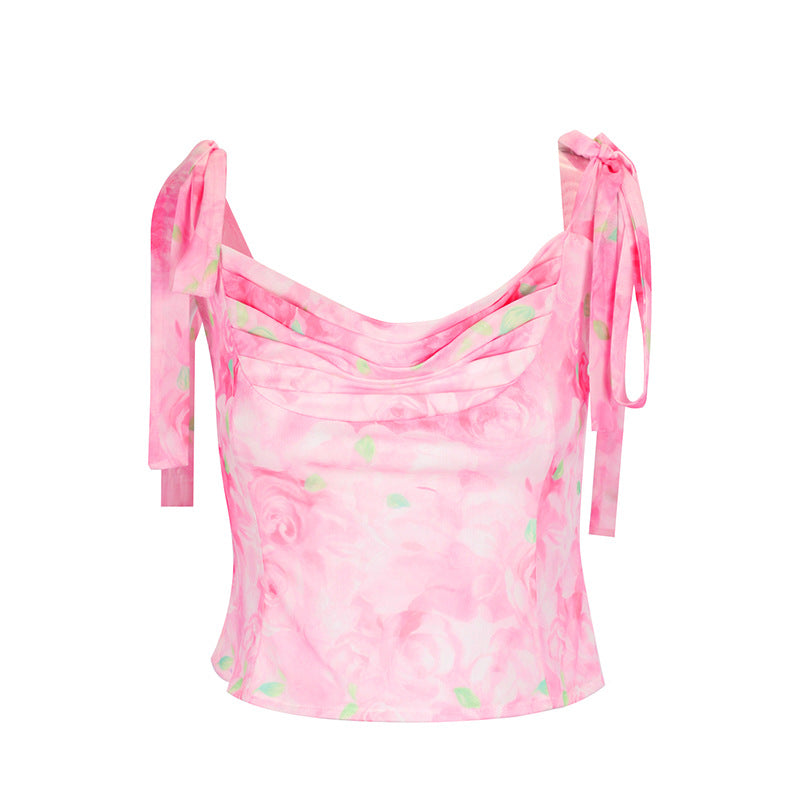 Damen Top mit verspielten Knoten und Drapierung EB