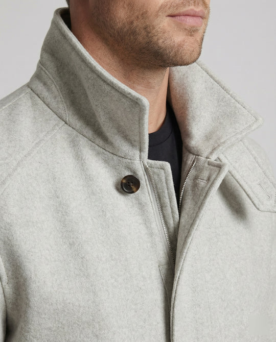 Herren kurz geschnittener Wollmix-Blouson mit hohem Stehkragen und Taillengürtel EB