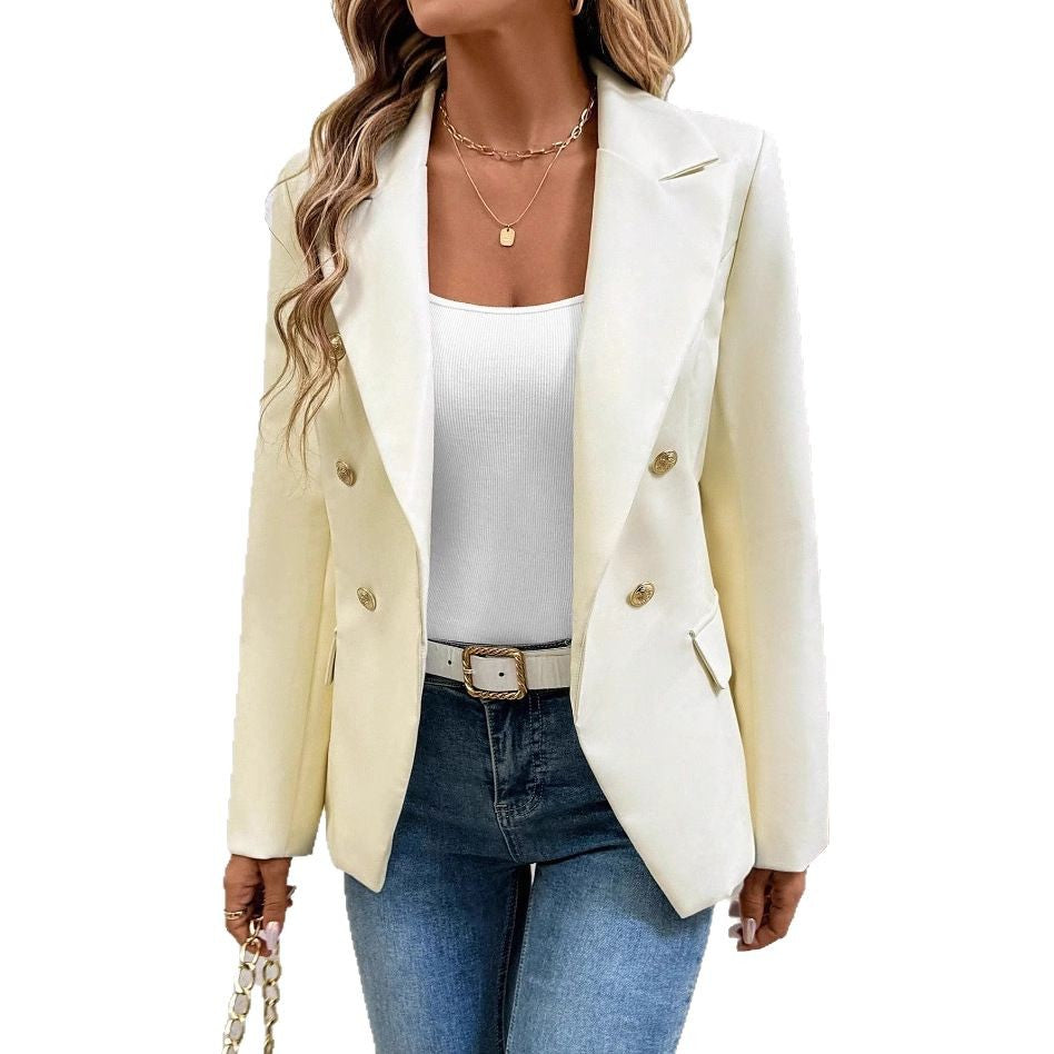 Damen Eleganter Oversized Blazer mit doppelter Knopfleiste EB