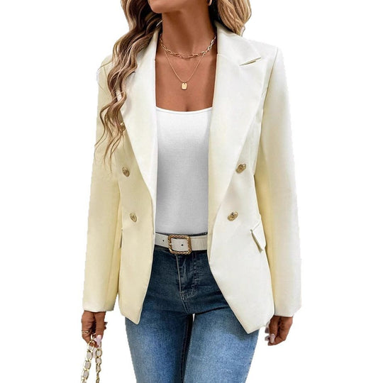 Damen Eleganter Oversized Blazer mit doppelter Knopfleiste EB