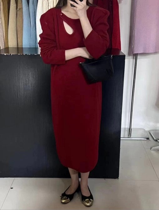 Damen Strickkleid mit modernem Design und eleganten Details EB