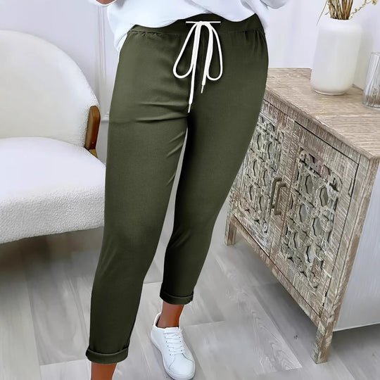 Damen Freizeithose mit elastischem Bund und Kordelzug EB