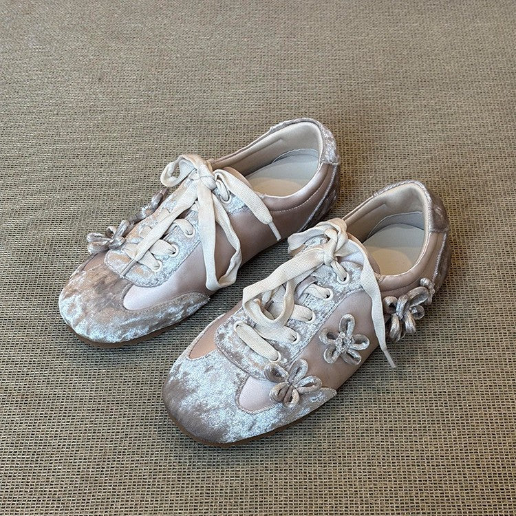 Damen trendige Sneaker mit floralem Dekor und komfortabler Sohlenstruktur EB