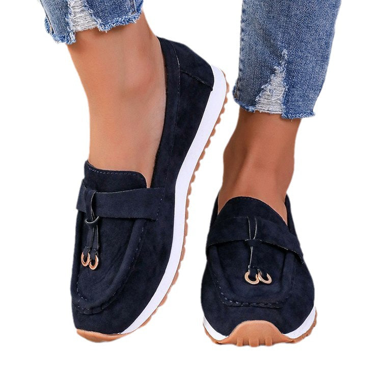Damen Mokassins mit elegantem Schnallen-Detail und rutschfester Sohle EB