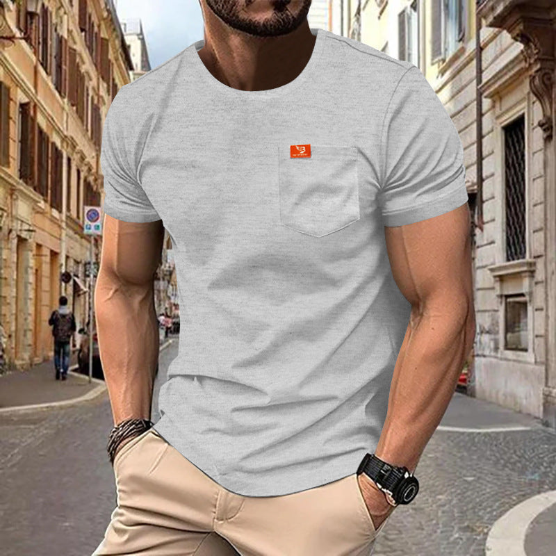 Herren Premium Rundhals T-Shirt mit Brusttasche EB
