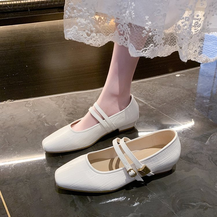 Damen elegante Ballerinas mit verstellbarem Riemen EB