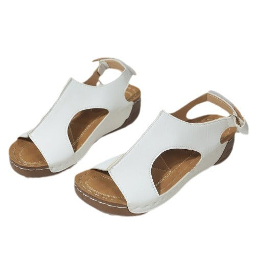 Damen Sportlich-elegante Komfort-Sandalen mit gepolstertem Fußbett und verstellbaren Klettverschlüssen EB