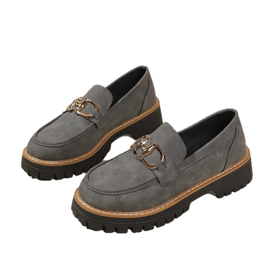Damen modische Mokassins mit robustem Profil und stylischer Schnalle EB