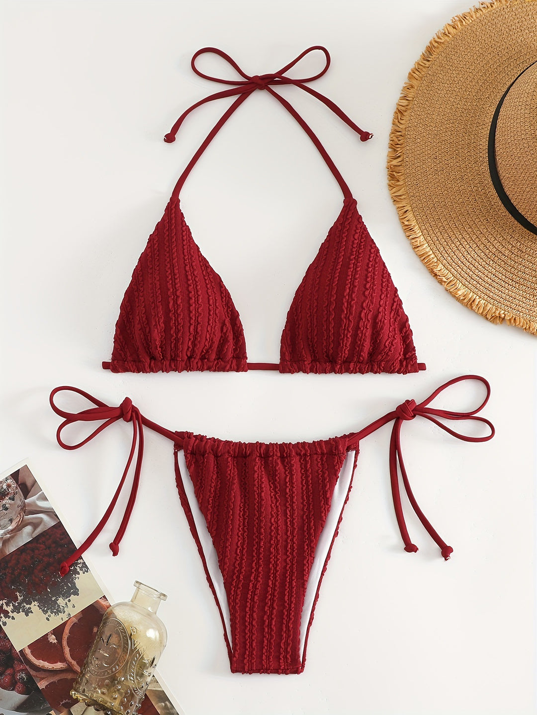 Damen Triangel-Bikini mit raffinierten Rüschen EB