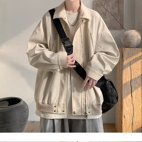 Damen Oversized Jacke mit innovativem Reißverschluss und lässigem Schnitt EB