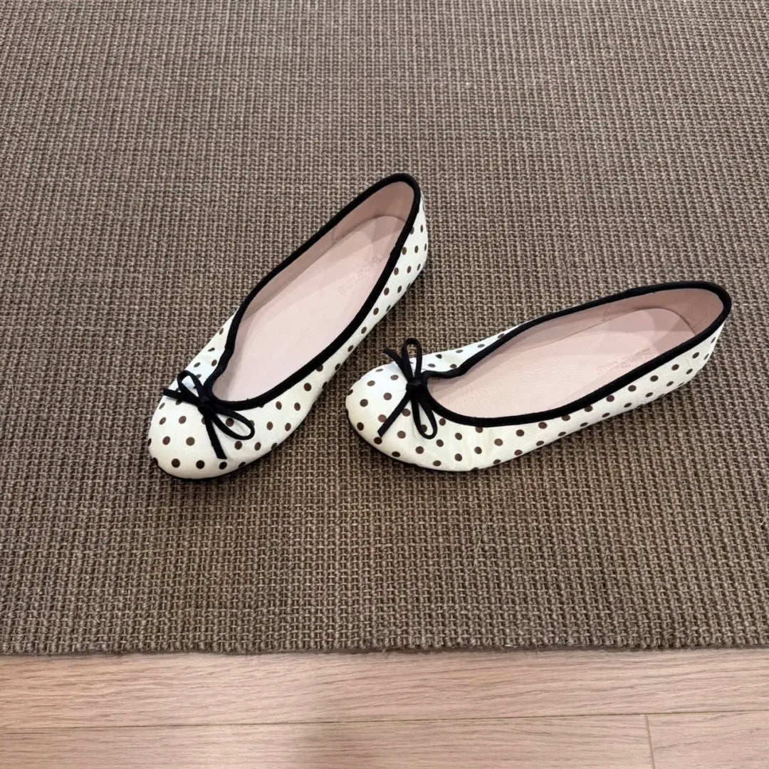 Damen Ballerinas mit verspieltem Polka-Dots-Muster und komfortablem Fußbett EB