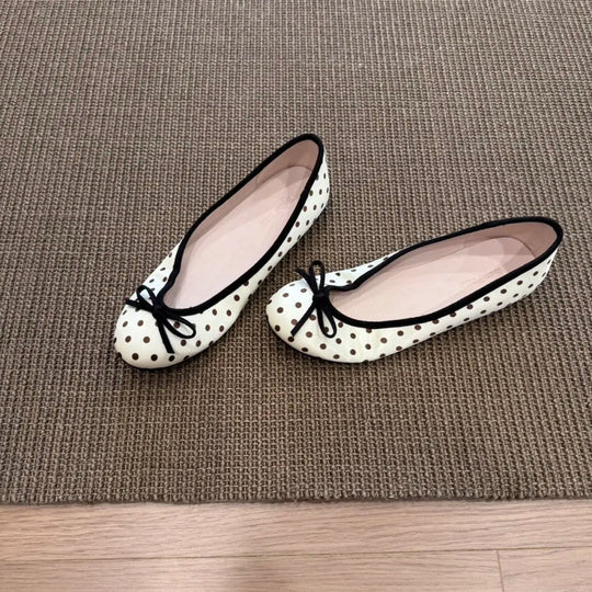 Damen Ballerinas mit verspieltem Polka-Dots-Muster und komfortablem Fußbett EB