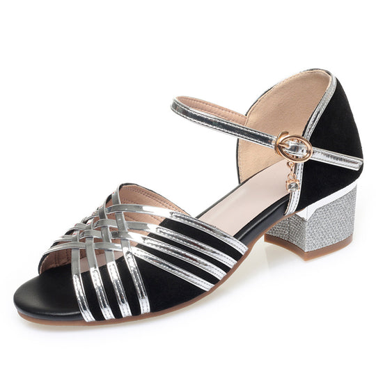 Damen elegante Sling-Pumps mit modischem Riemen und komfortablem Blockabsatz EB