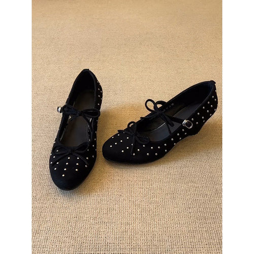 Damen Elegante Ballerinas mit funkelnden Nieten und bequemer Sohle EB