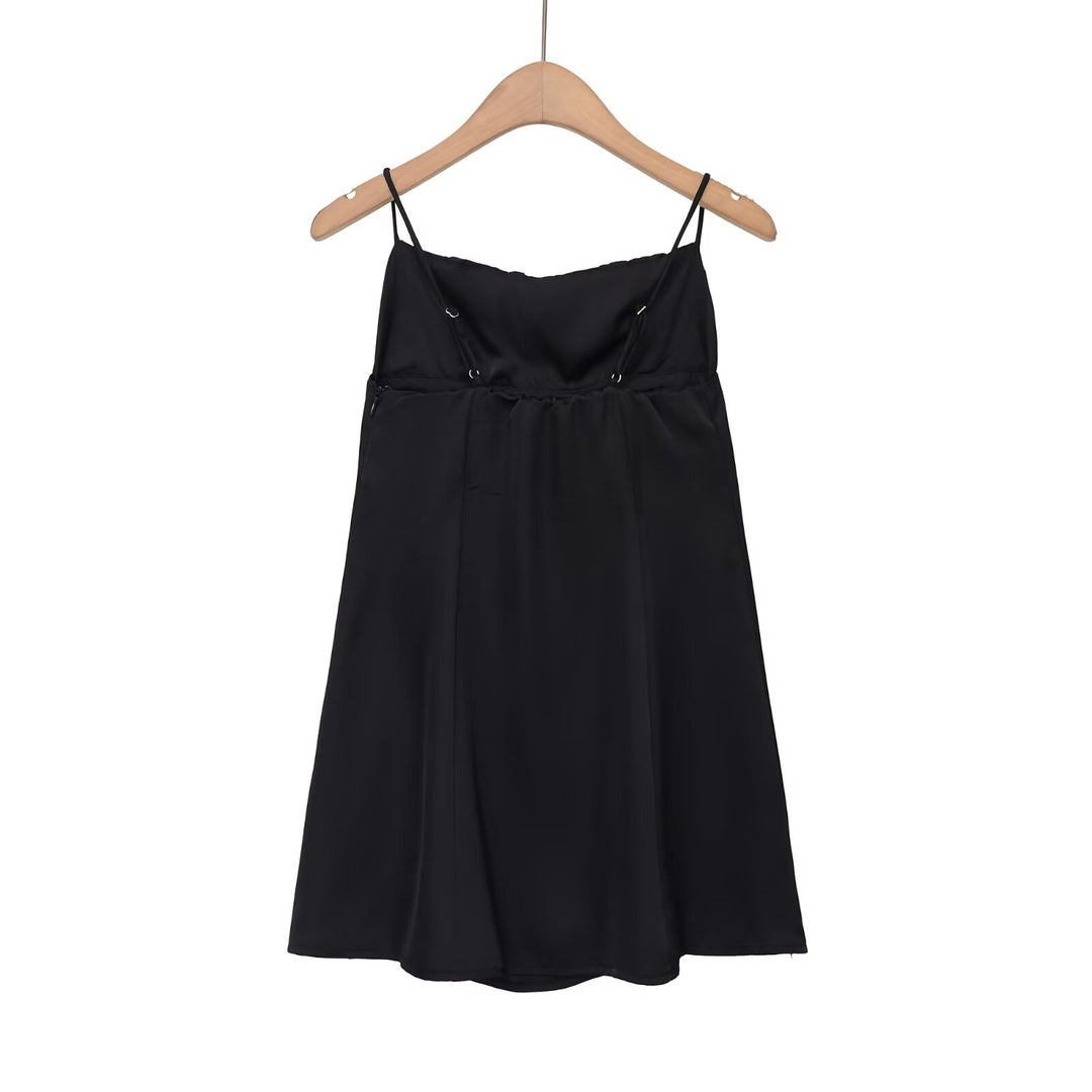 Damen Spaghettiträgerkleid mit elegantem Volant und raffiniertem Schnitt EB