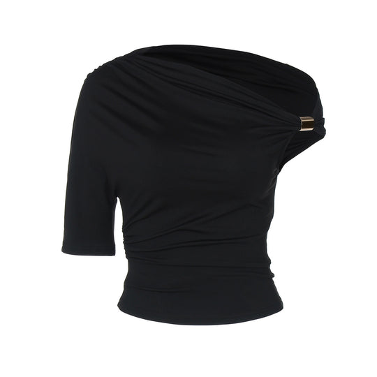 Damen Asymmetrisches Oberteil mit Raffinierter Raffung EB