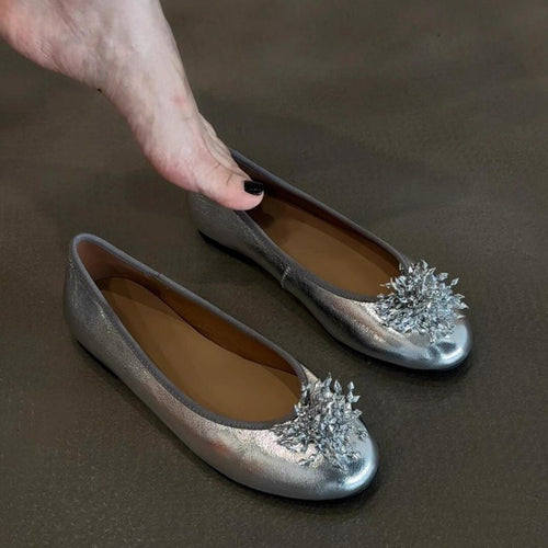 Damen Ballerina mit luxuriösem Blütenakzent EB