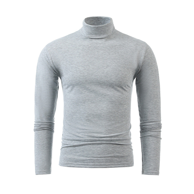 Herren nan schlankes Rollkragen-Langarmshirt aus feinem Baumwoll-Stretch Slim Fit EB