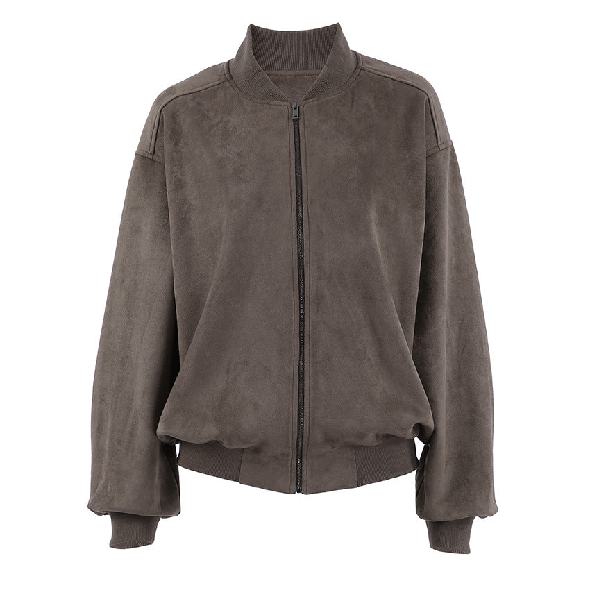 Damen Oversized Bomberjacke mit voluminösen Ärmeln und Stehkragen EB