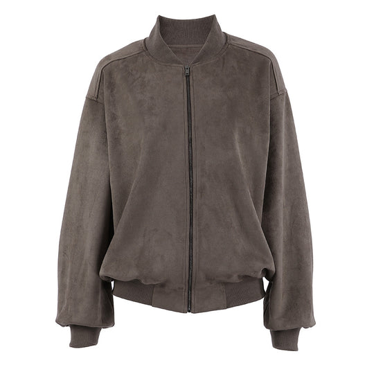 Damen Oversized Bomberjacke mit voluminösen Ärmeln und Stehkragen EB
