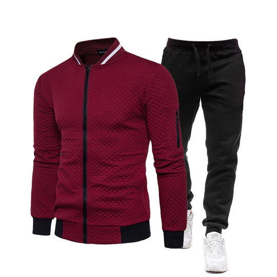 Herren modische Trainingsjacke mit Stehkragen und Sporthose EB