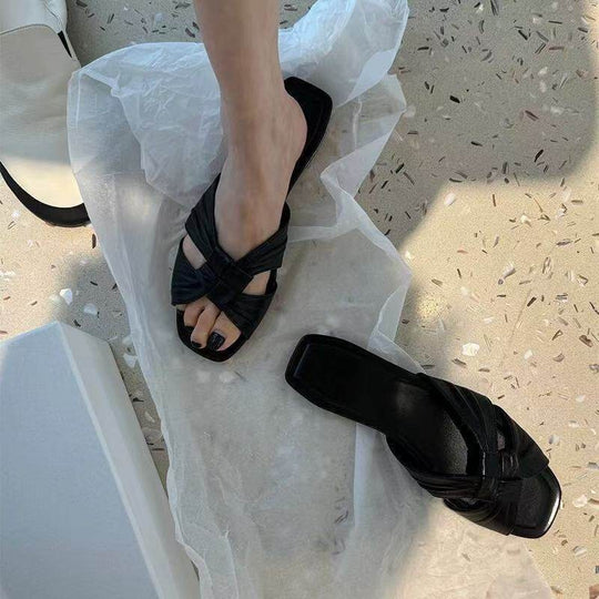 Damen modische Riemensandalen mit elegante Knotenakzent und komfortabler Innensohle EB