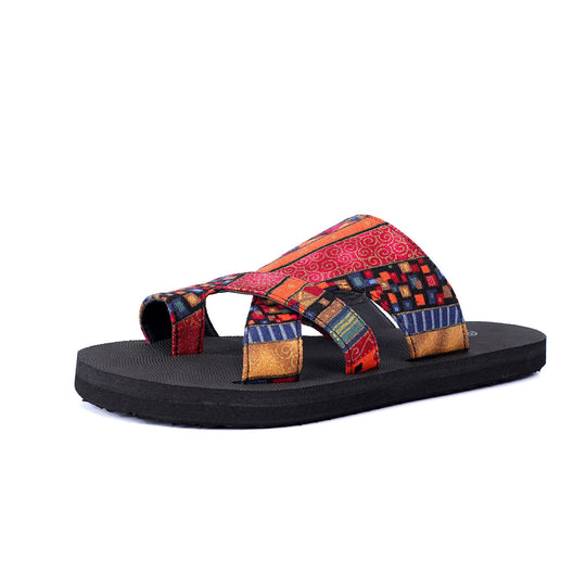 Damen Bequeme Freizeit-Sandalen mit buntem Mandala-Muster EB