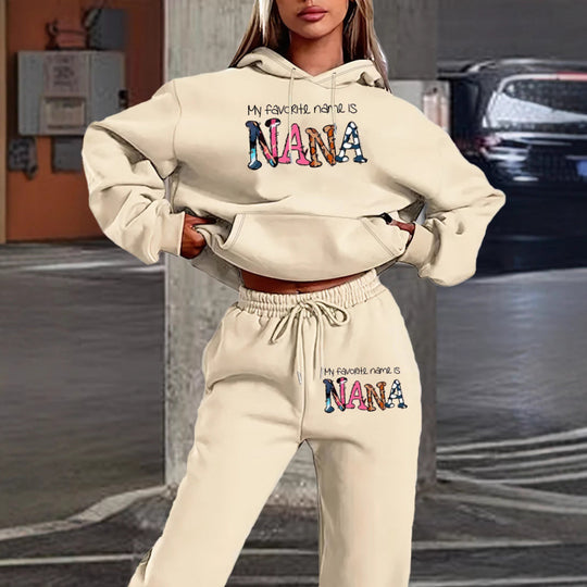 Damen Jogginganzug mit kreativem Schriftzug und bequemer Passform EB