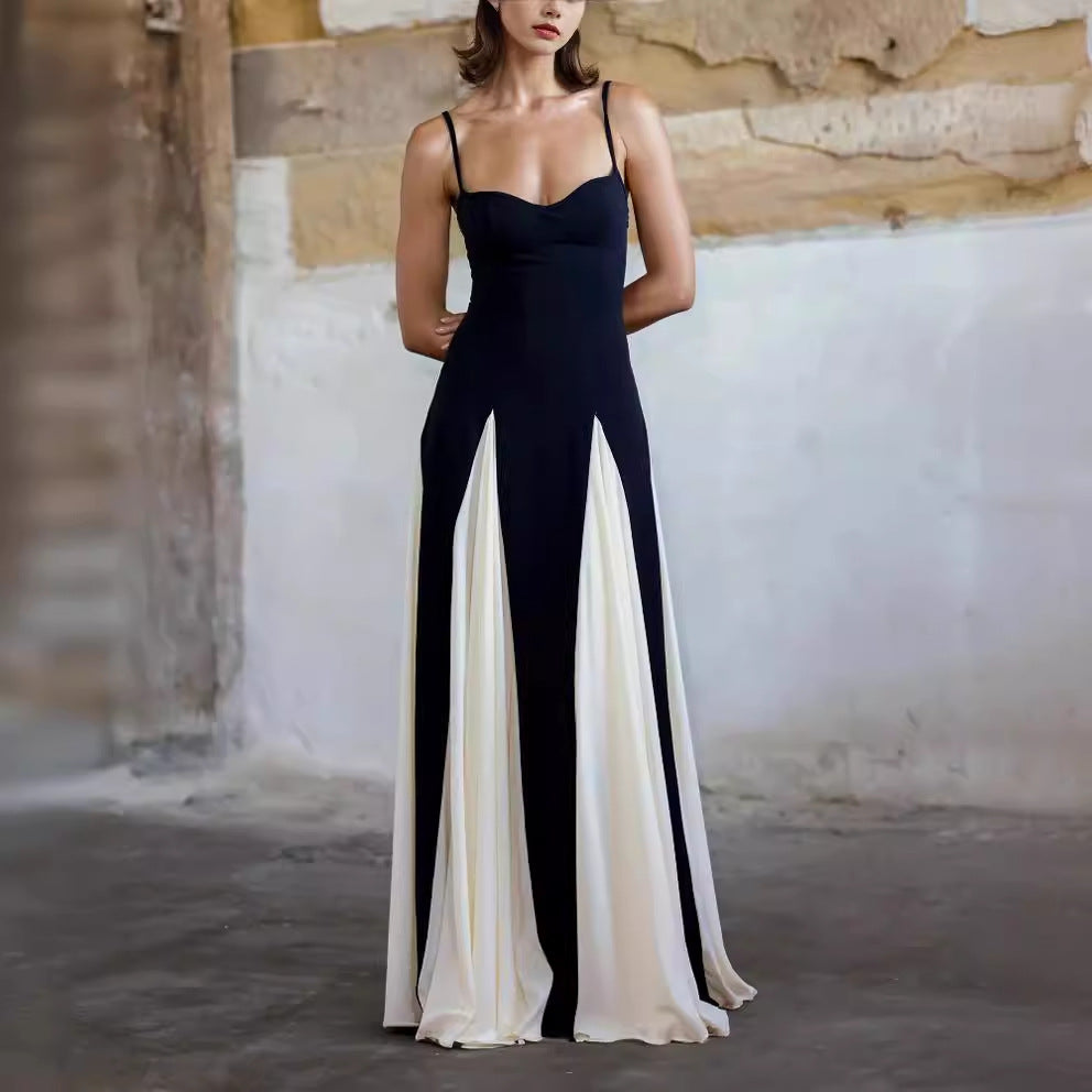 Damen Maxikleid mit doppellagigem Design und elegantem Schlitz EB