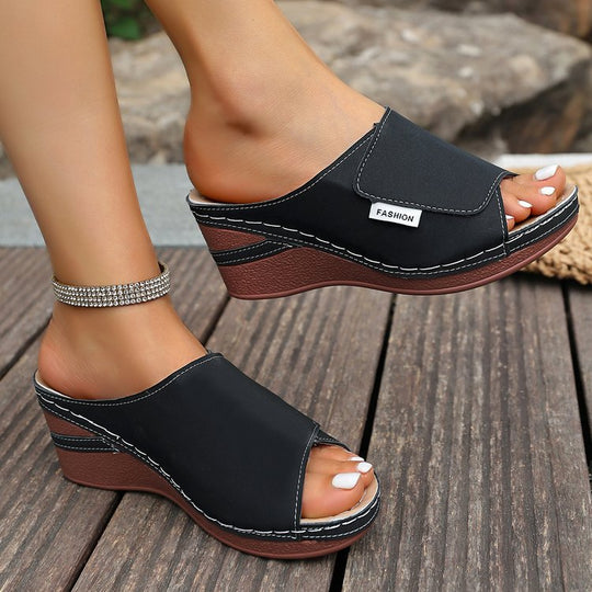 Damen Bequeme Wedge-Pantoletten EB