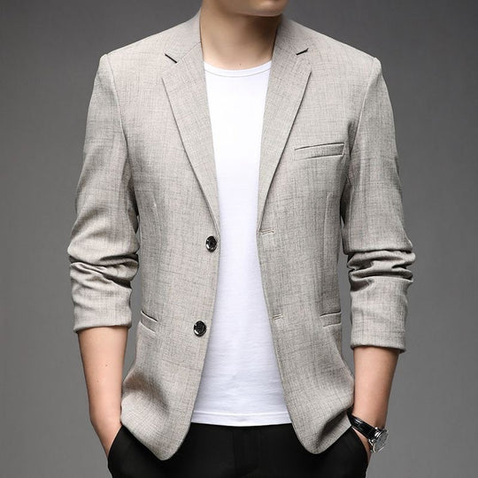 Herren Leichtes halbgefüttertes Sommer-Sakko aus Leinenmischung mit tailliertem Schnitt EB