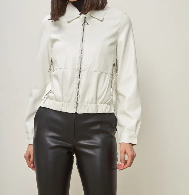Damen modische Bomberjacke aus veganem EB