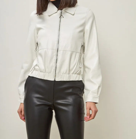 Damen modische Bomberjacke aus veganem EB