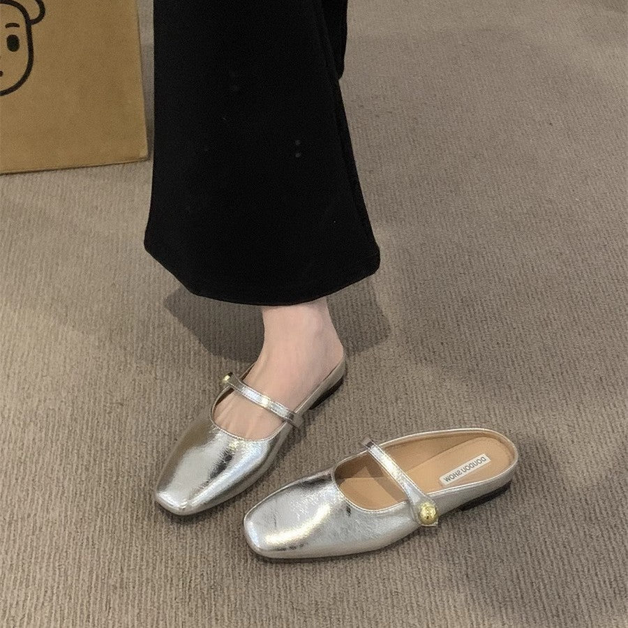 Damen elegante Ballerina-Slipper mit modischem Riemchen und Komfort-Innensohle EB