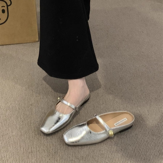 Damen elegante Ballerina-Slipper mit modischem Riemchen und Komfort-Innensohle EB