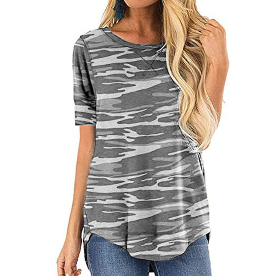 Damen T-Shirt mit modernem Leopardenmuster und lockerer Passform EB