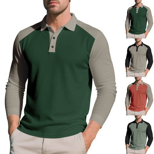 Herren langärmliges Polo-Shirt mit sportlichem Schnitt und atmungsaktiver Technologie EB
