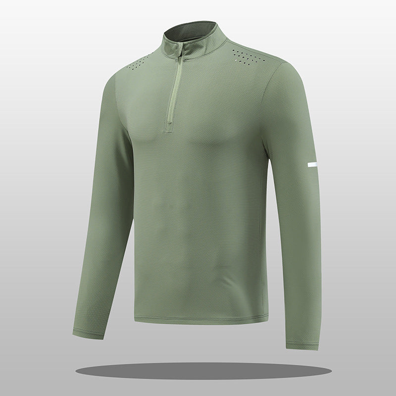 Herren Funktions-Langarmshirt mit Reißverschluss und atmungsaktivem Material EB