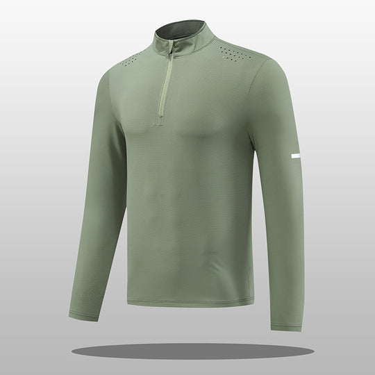 Herren Funktions-Langarmshirt mit Reißverschluss und atmungsaktivem Material EB