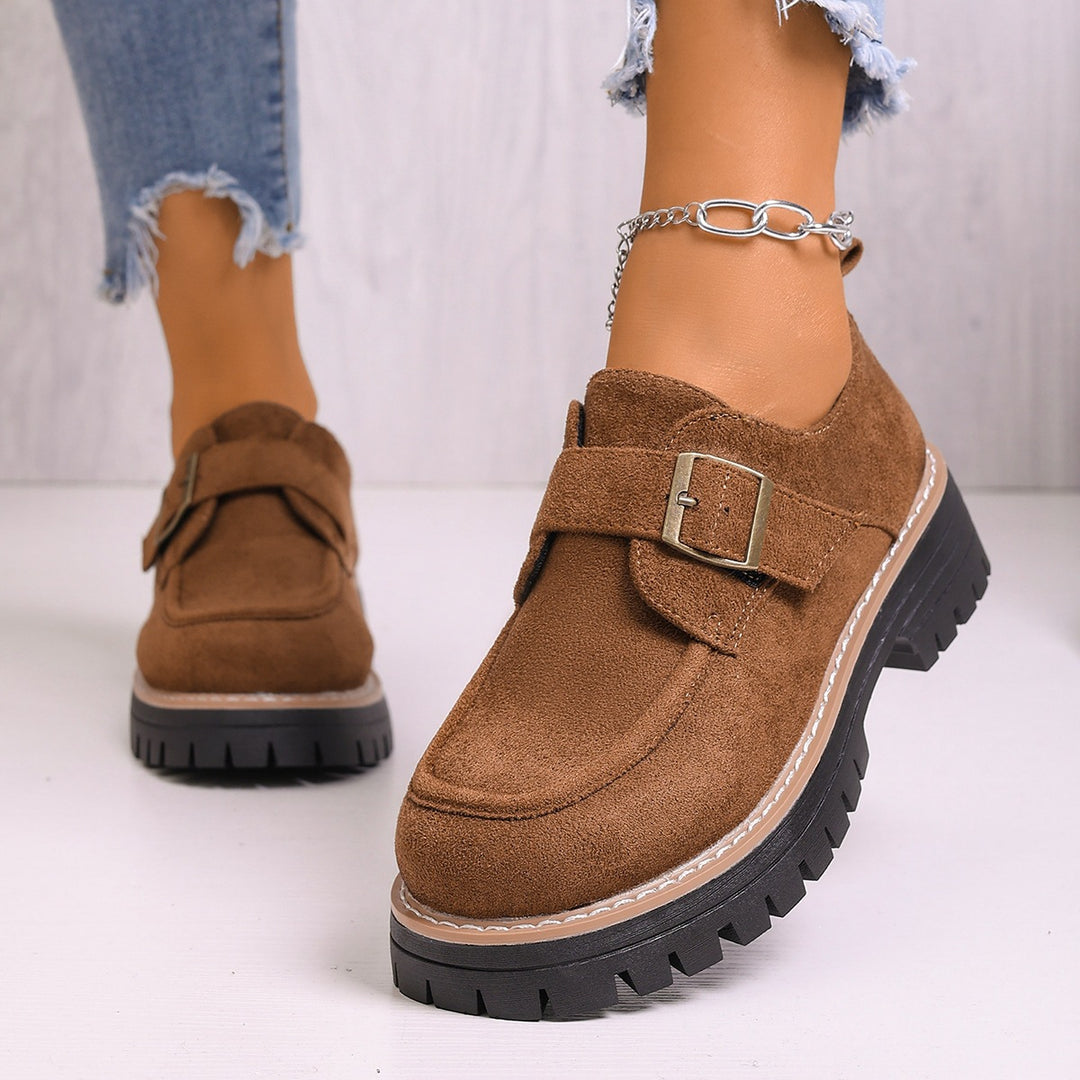 Damen Elegante und komfortable Mokassins mit modischem Schnallen-Detail EB