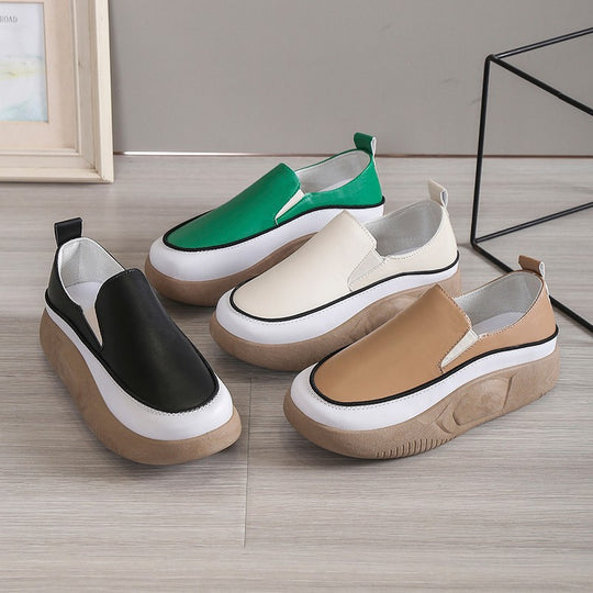 Damen trendige Slip-On Sneakers mit modischem Plateau EB