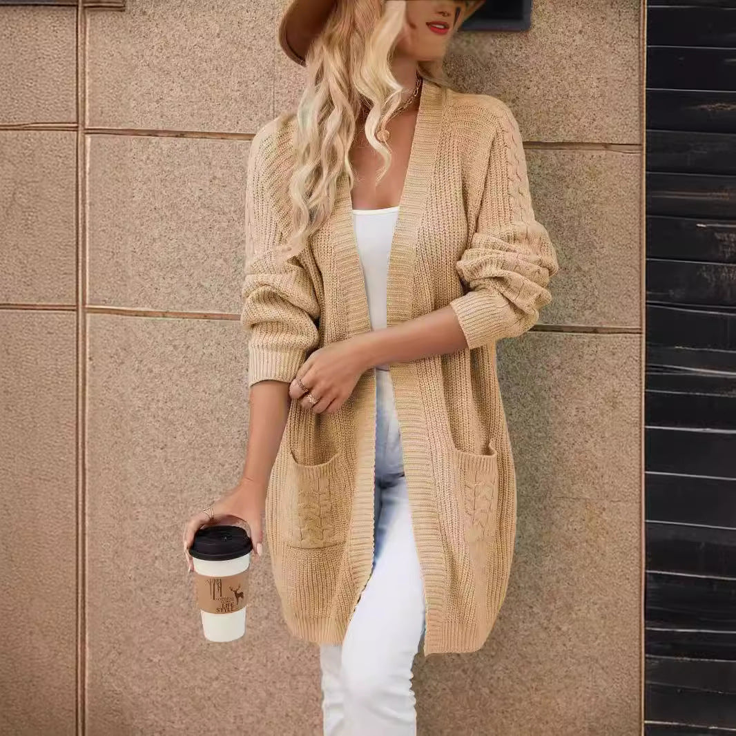 Damen Grobstrickcardigan mit praktischen Taschen und lässigem Schnitt EB