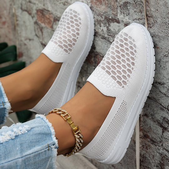 Damen Komfortable Slip-On Sneakers mit atmungsaktivem Netzdesign EB