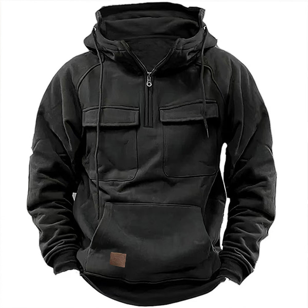 Herren Funktionales Kapuzenpullover mit praktischen Taschen EB